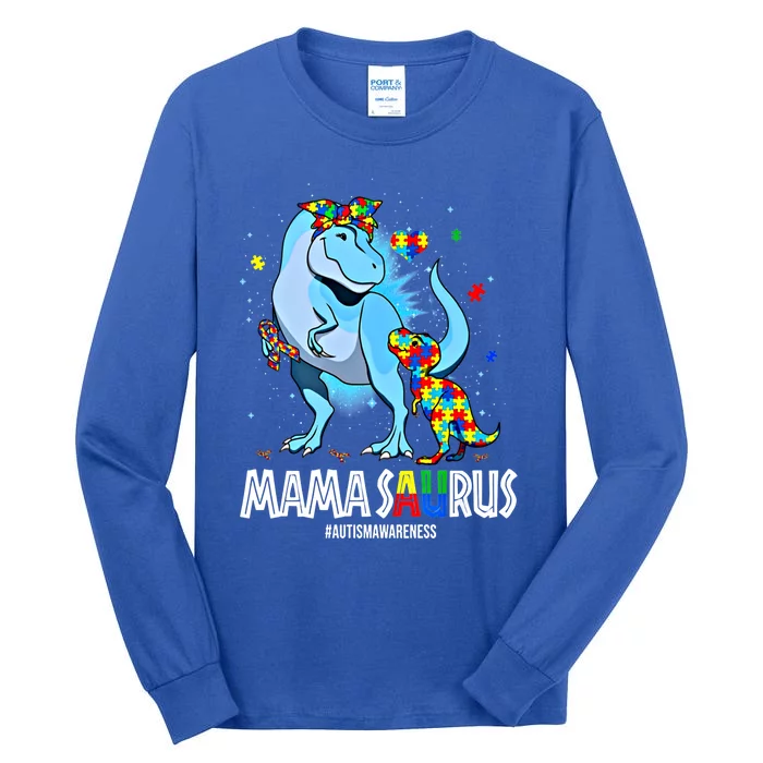 Mamasaurus Rex Autism Awareness Autistic MotherS Day Funny Gift Tall Long Sleeve T-Shirt