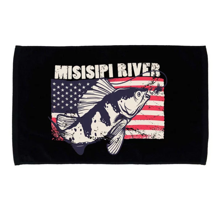 Mississippi river American Flag Patriotic fishing therapy Microfiber Hand Towel