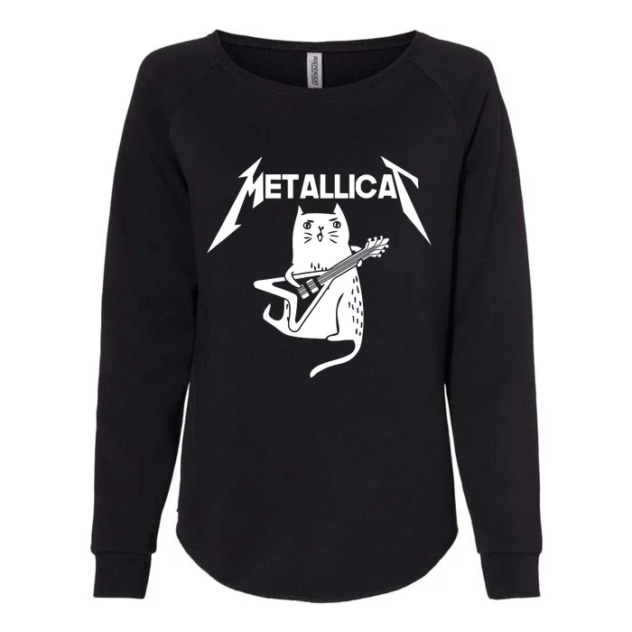 Metallicat Rock Band Guitar Womens California Wash Sweatshirt