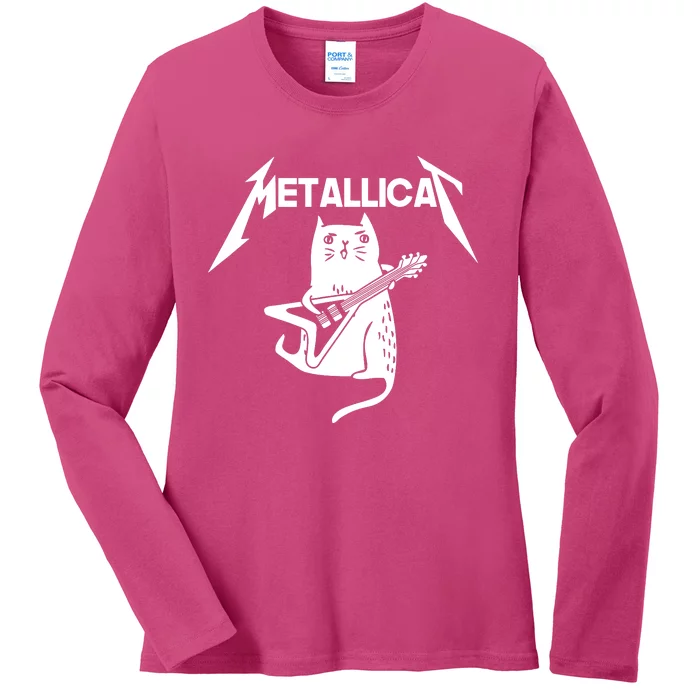 Metallicat Rock Band Guitar Ladies Long Sleeve Shirt