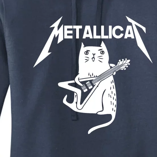 Metallicat Rock Band Guitar Women's Pullover Hoodie