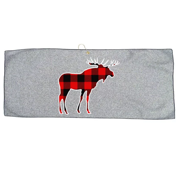 Moose Red Buffalo Plaid Deer Elk Matching Pj Family Gift Large Microfiber Waffle Golf Towel