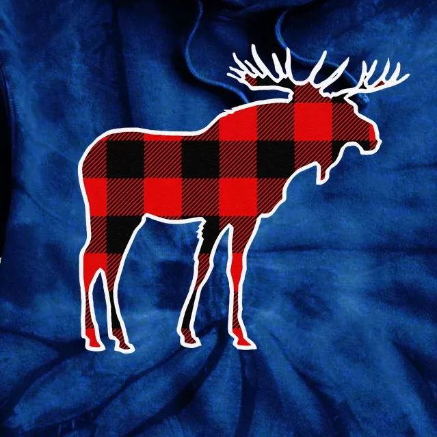 Moose Red Buffalo Plaid Deer Elk Matching Pj Family Gift Tie Dye Hoodie