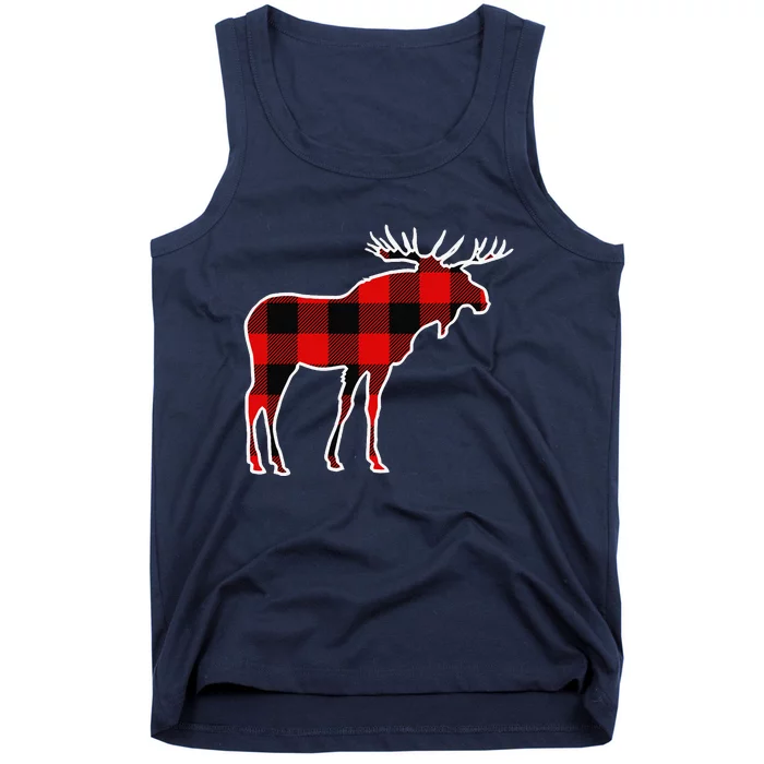 Moose Red Buffalo Plaid Deer Elk Matching Pj Family Gift Tank Top