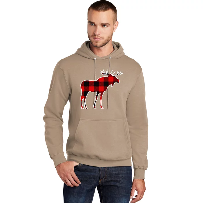 Moose Red Buffalo Plaid Deer Elk Matching Pj Family Gift Hoodie