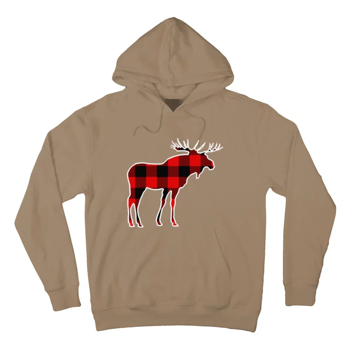 Moose Red Buffalo Plaid Deer Elk Matching Pj Family Gift Hoodie