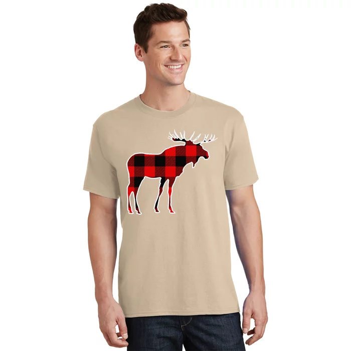 Moose Red Buffalo Plaid Deer Elk Matching Pj Family Gift T-Shirt