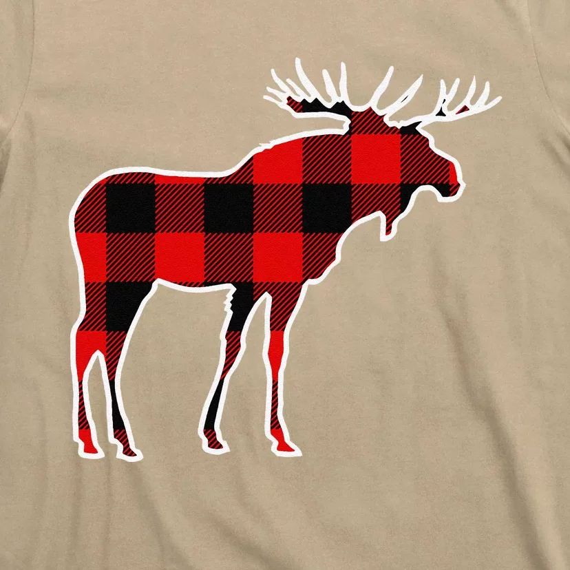 Moose Red Buffalo Plaid Deer Elk Matching Pj Family Gift T-Shirt