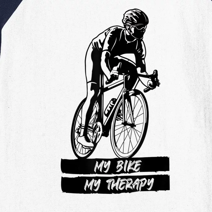 My Road Bike Is My Therapy Bike Riding Cyclist Cycling Baseball Sleeve Shirt