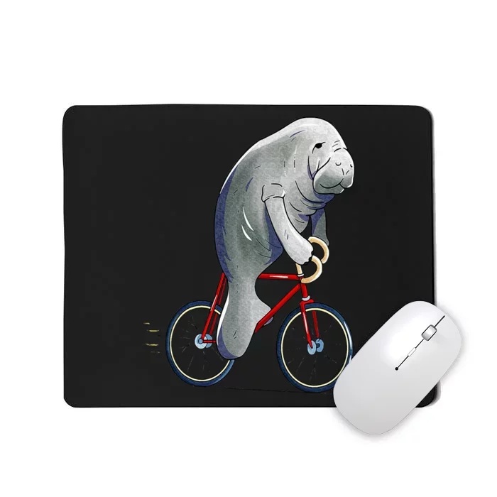 Manatee Riding Bicycle Cute Biker Cyclist Mousepad