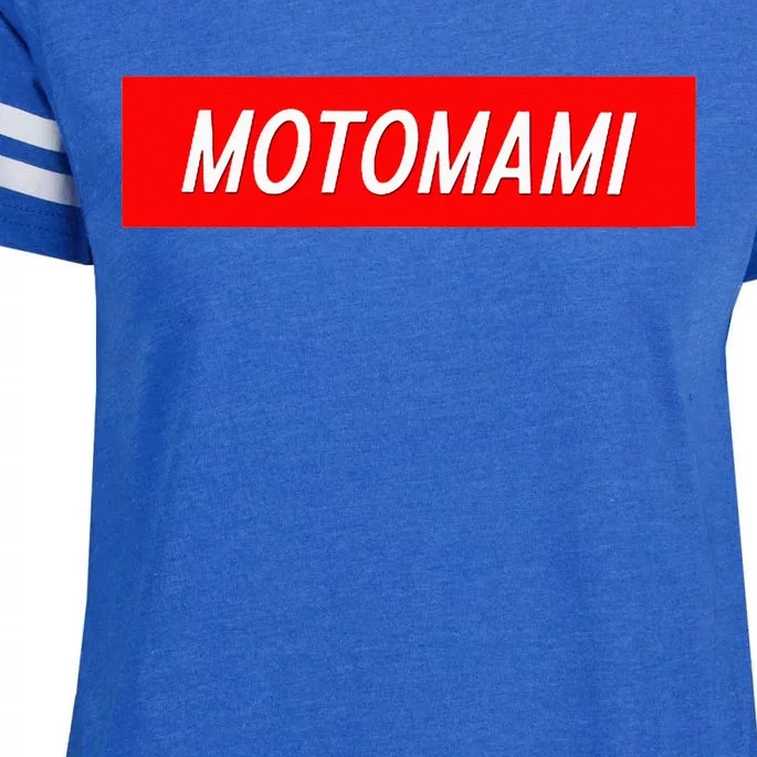 MOTOMAMI Red Box Logo Enza Ladies Jersey Football T-Shirt