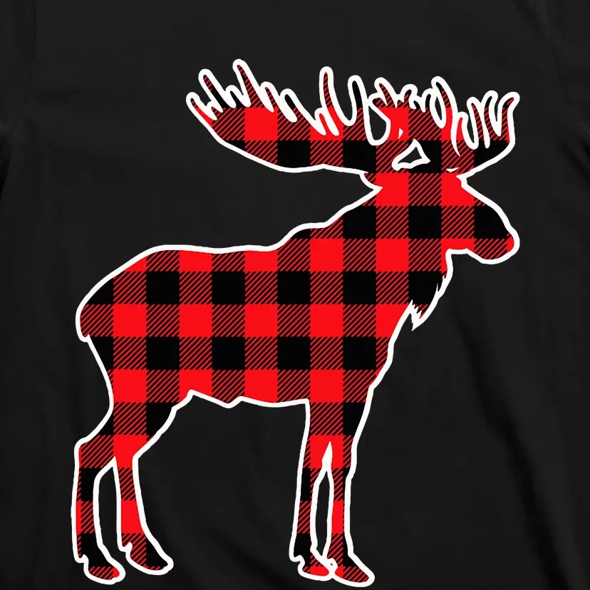 Moose Red Buffalo Plaid Matching Pajama Family Gift T-Shirt