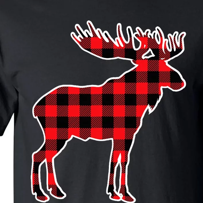 Moose Red Buffalo Plaid Matching Pajama Family Gift Tall T-Shirt