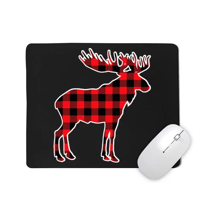 Moose Red Buffalo Plaid Matching Pajama Family Gift Mousepad