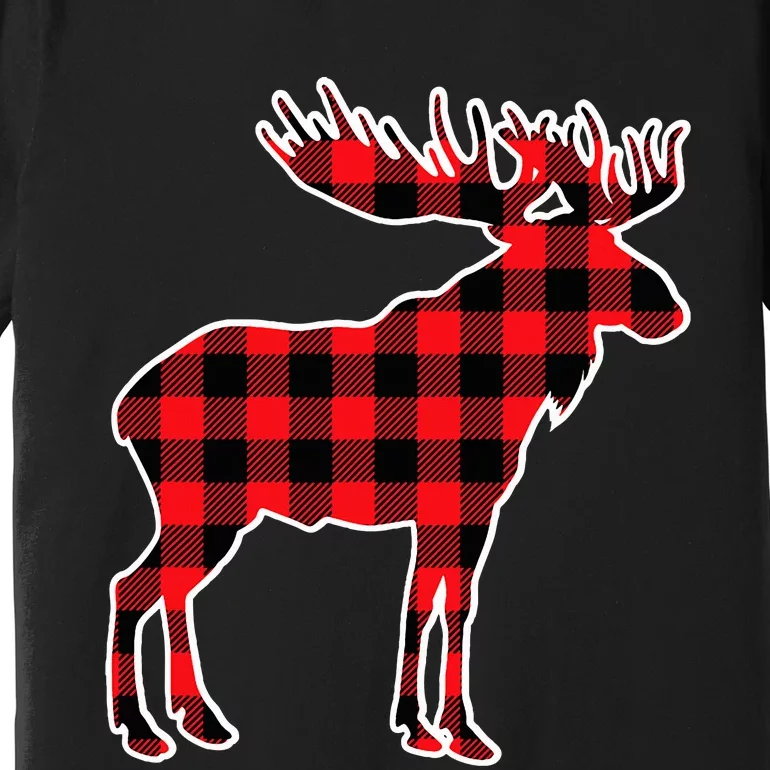 Moose Red Buffalo Plaid Matching Pajama Family Gift Premium T-Shirt