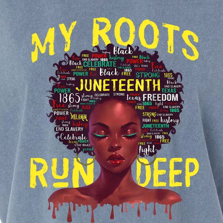 My Roots Black Women Run Deep Juneteenth Garment-Dyed Women's Muscle Tee