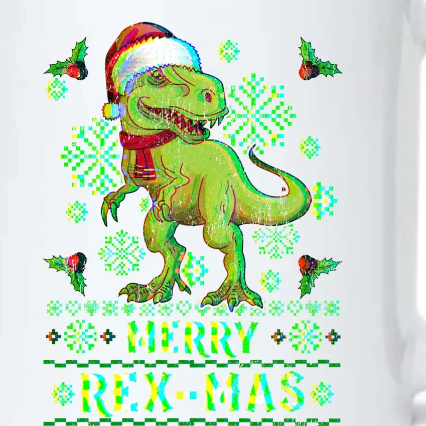 Merry Rexmas Christmas Trex Gift Black Color Changing Mug