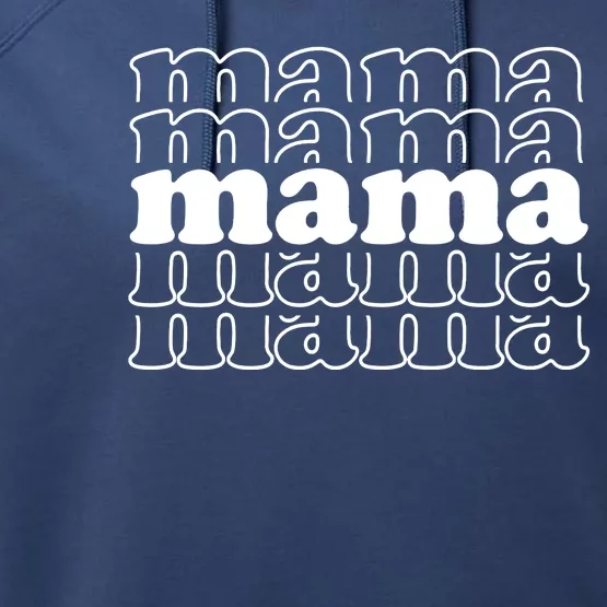 Mama Retro Cute Gift For Her Performance Fleece Hoodie