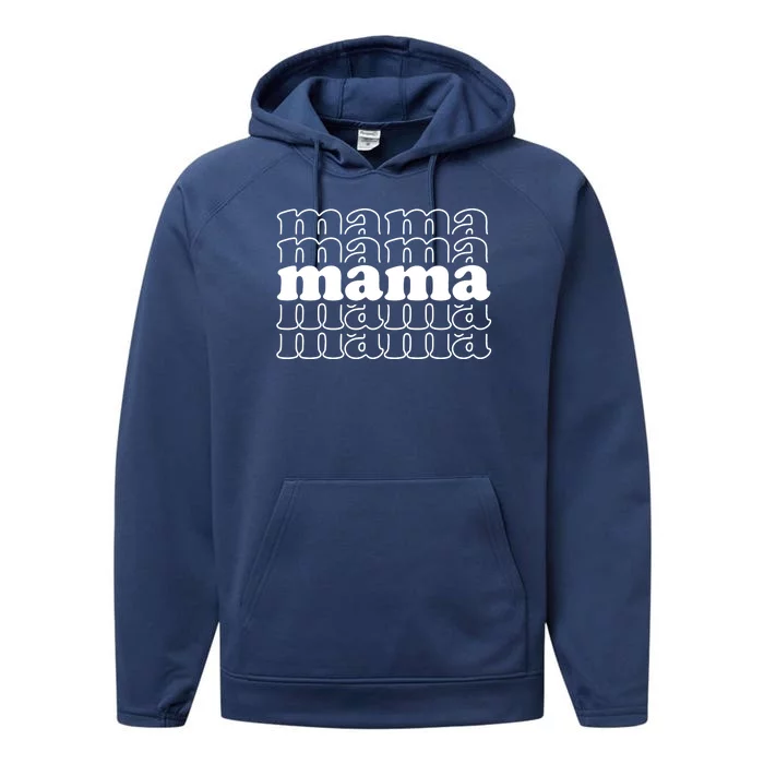 Mama Retro Cute Gift For Her Performance Fleece Hoodie