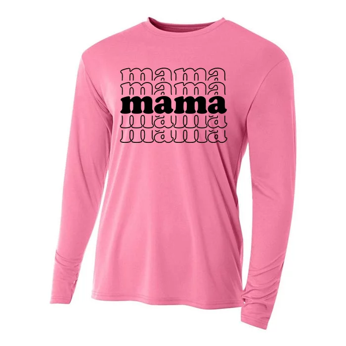 Mama Retro Cute Gift For Her Cooling Performance Long Sleeve Crew