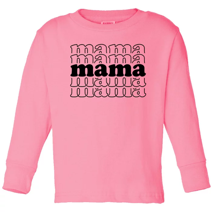 Mama Retro Cute Gift For Her Toddler Long Sleeve Shirt