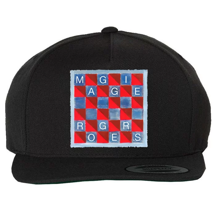 M.A.G.G.I.E Rogers Checkmate Wool Snapback Cap