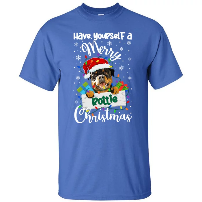 Merry Rottie Christmas Rottweiler Xmas Party Rottweiler Gift Tall T-Shirt