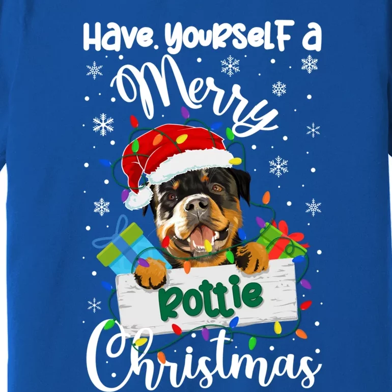 Merry Rottie Christmas Rottweiler Xmas Party Rottweiler Gift Premium T-Shirt