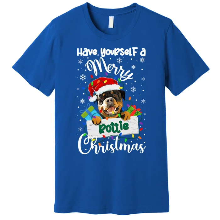 Merry Rottie Christmas Rottweiler Xmas Party Rottweiler Gift Premium T-Shirt