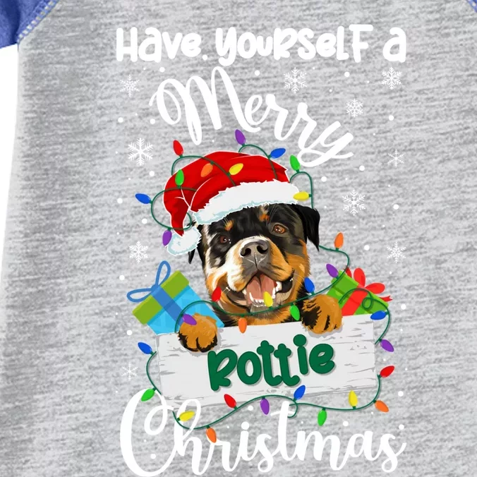 Merry Rottie Christmas Rottweiler Xmas Party Rottweiler Gift Infant Baby Jersey Bodysuit