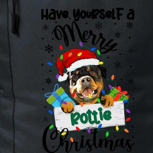 Merry Rottie Christmas Rottweiler Xmas Party Rottweiler Gift Daily Commute Backpack