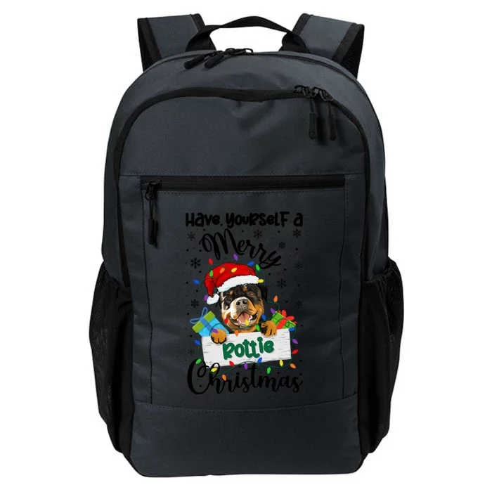 Merry Rottie Christmas Rottweiler Xmas Party Rottweiler Gift Daily Commute Backpack