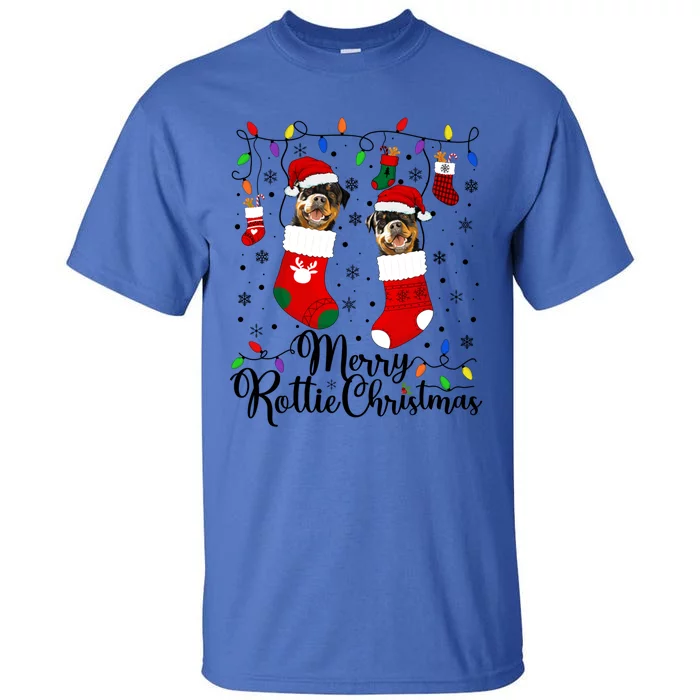 Merry Rottie Christmas Rottweiler Xmas Party Rottweiler Gift Tall T-Shirt