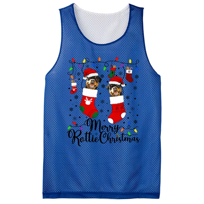 Merry Rottie Christmas Rottweiler Xmas Party Rottweiler Gift Mesh Reversible Basketball Jersey Tank