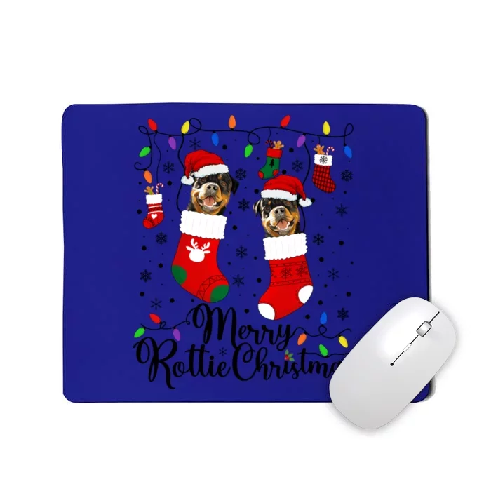 Merry Rottie Christmas Rottweiler Xmas Party Rottweiler Gift Mousepad