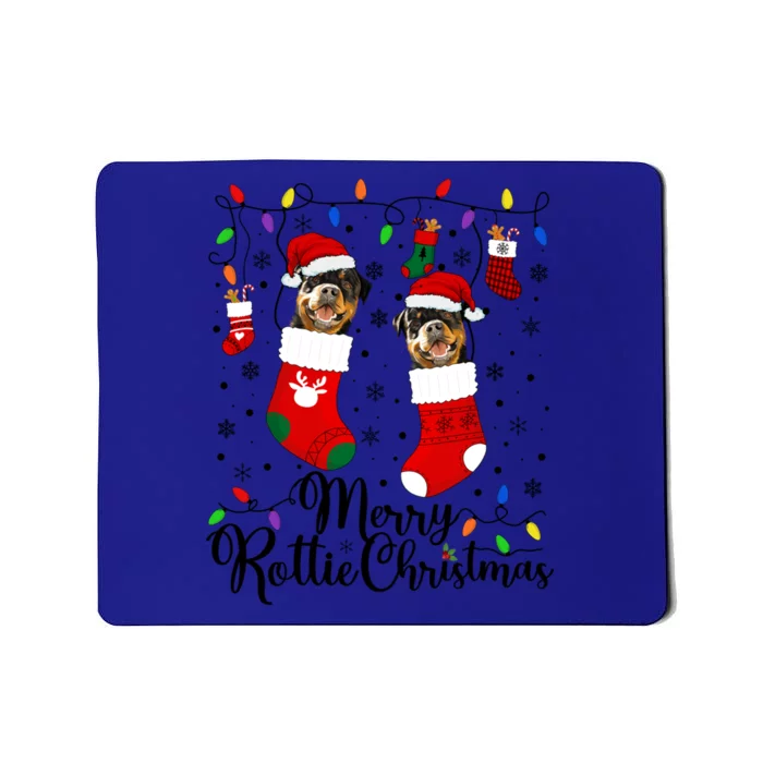 Merry Rottie Christmas Rottweiler Xmas Party Rottweiler Gift Mousepad