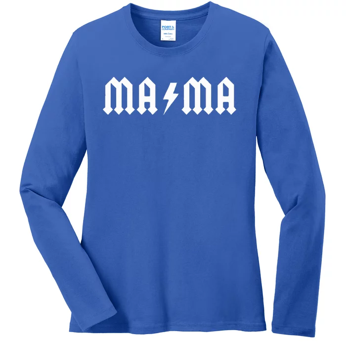 Mama Rocks Cool Lightning Ladies Long Sleeve Shirt