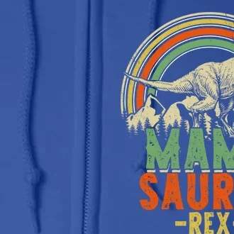 Mamasaurus Rex Christmas Dinosaur Matching Family Gift Full Zip Hoodie