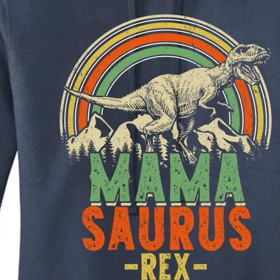 Mamasaurus Rex Christmas Dinosaur Matching Family Gift Women's Pullover Hoodie