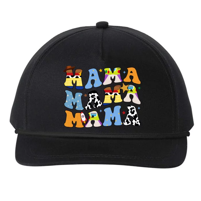 Mama Retro Character Cute Snapback Five-Panel Rope Hat