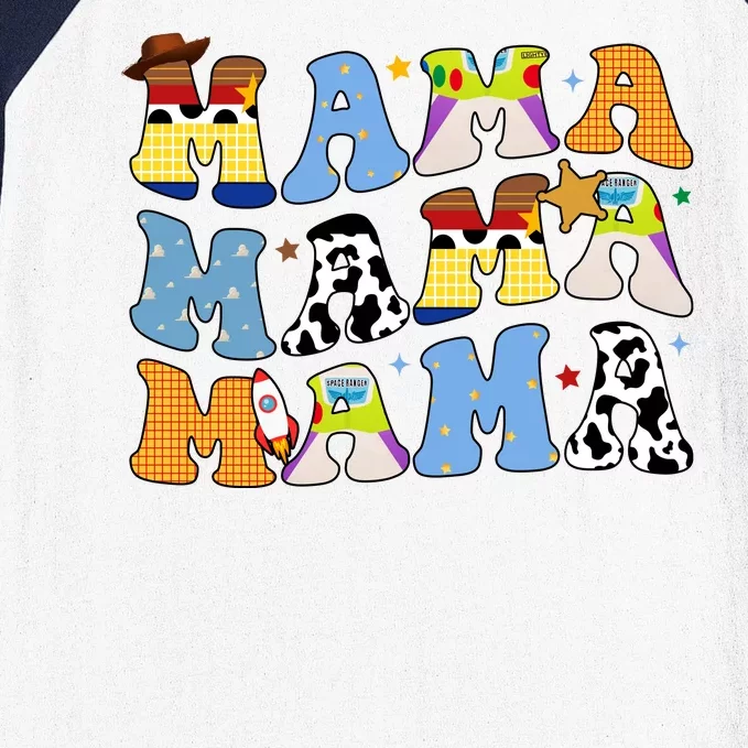 Mama Retro Character Cute Baseball Sleeve Shirt