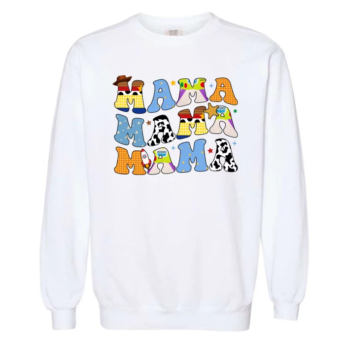 Mama Retro Character Cute Garment-Dyed Sweatshirt