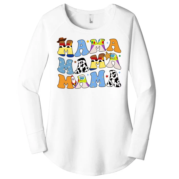 Mama Retro Character Cute Women's Perfect Tri Tunic Long Sleeve Shirt