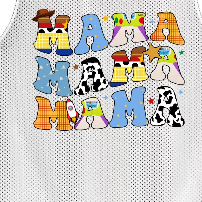 Mama Retro Character Cute Mesh Reversible Basketball Jersey Tank