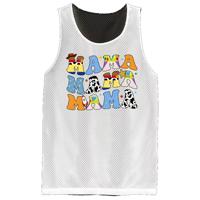 Mama Retro Character Cute Mesh Reversible Basketball Jersey Tank