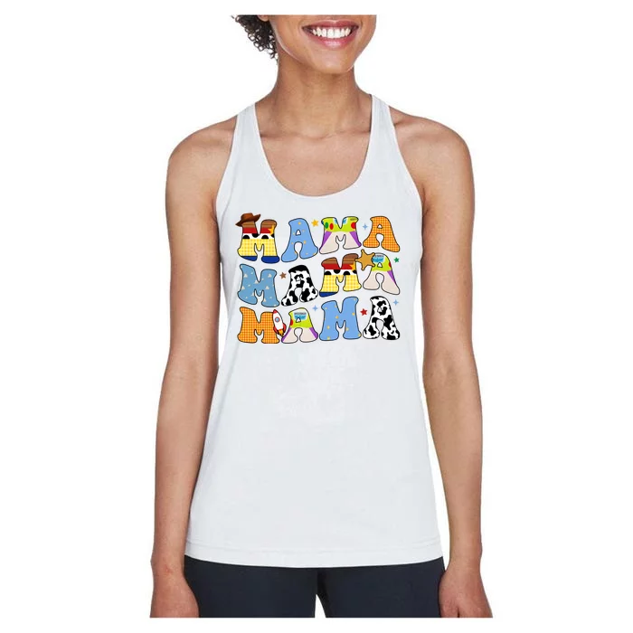 Mama Retro Character Cute Women's Racerback Tank