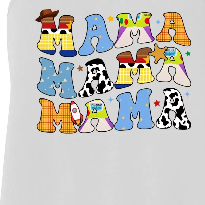 Mama Retro Character Cute Women's Racerback Tank