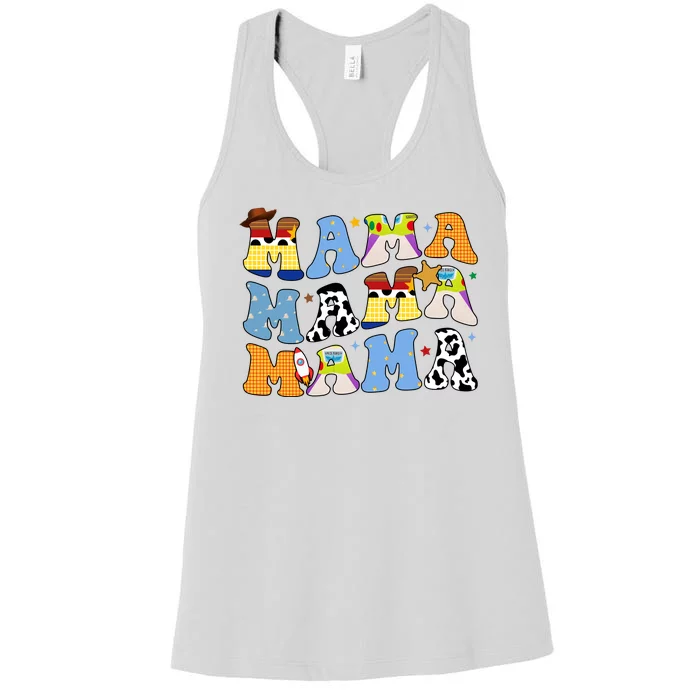 Mama Retro Character Cute Women's Racerback Tank