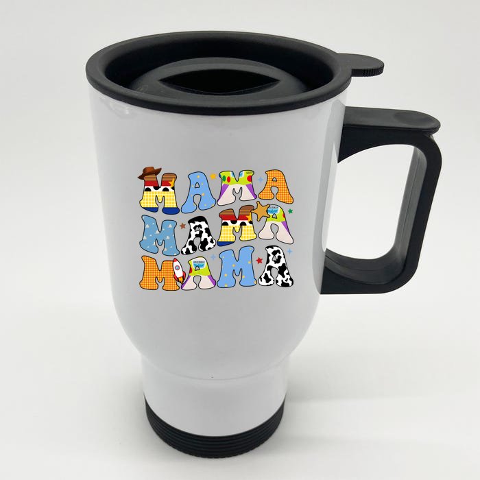 Mama Retro Character Cute Front & Back Stainless Steel Travel Mug