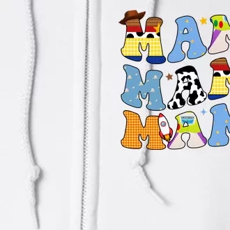 Mama Retro Character Cute Full Zip Hoodie